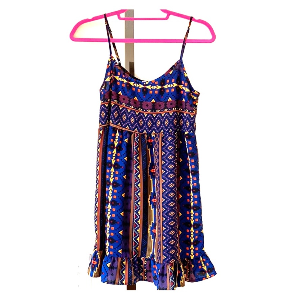 Blue Aztec pattern dress size XS